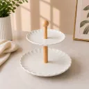 Fuente de 2 Niveles para Bocaditos, Postres y Aperitivos