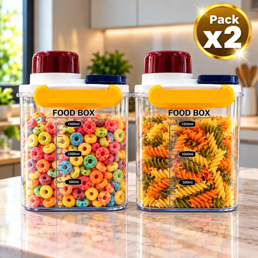 Pack x2 Organizador Acrílico Food Box 1500 ml