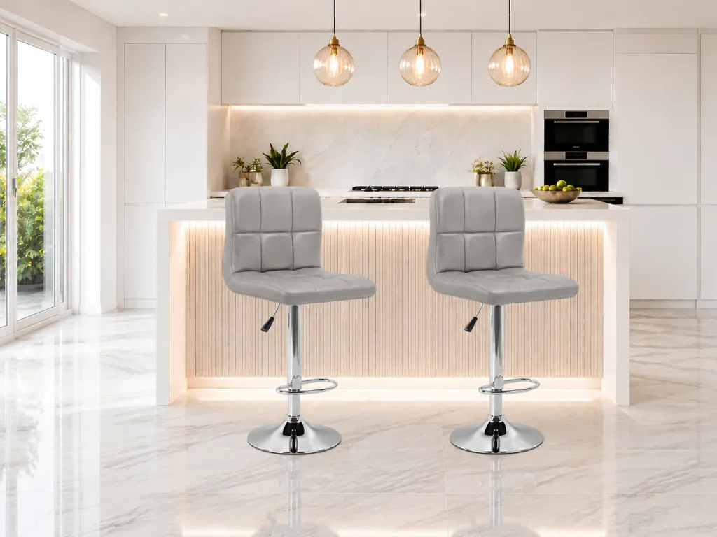 Silla Bar Acolchada Gris 2