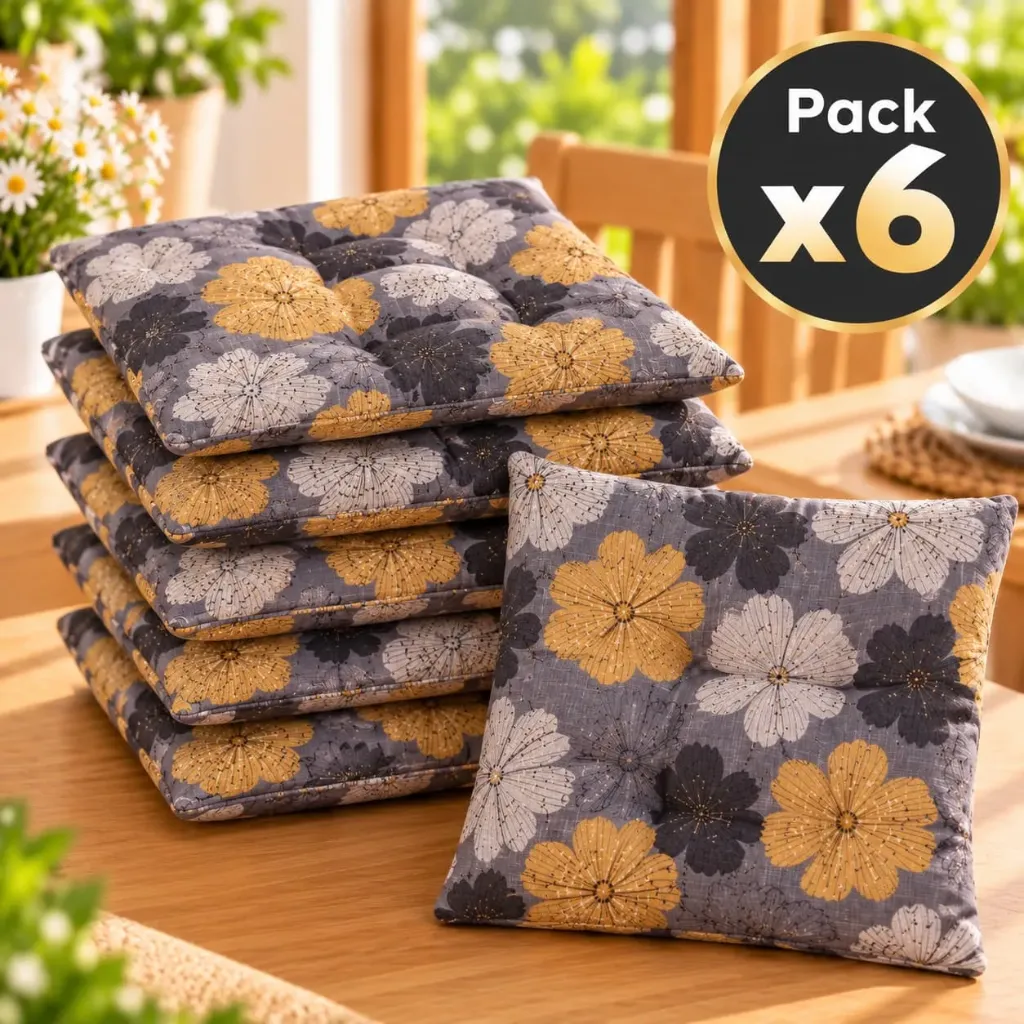 Pack x6 Cojín para Silla Floral