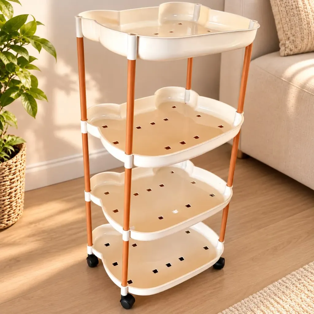 [HOG-00028] Organizador de 4 Niveles Osito Color Marfil