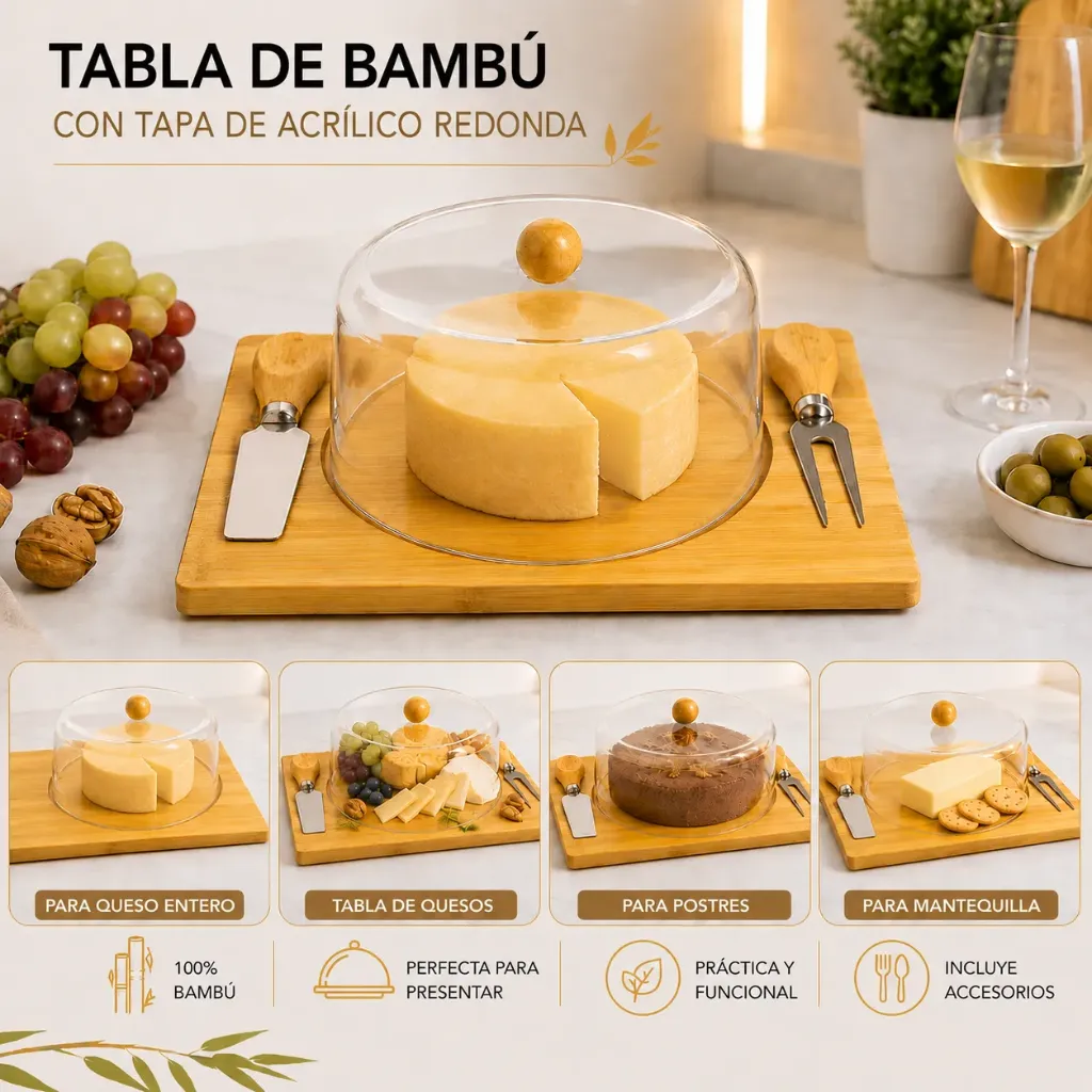 [COC-00015] Tabla de Queso con Tapa redonda